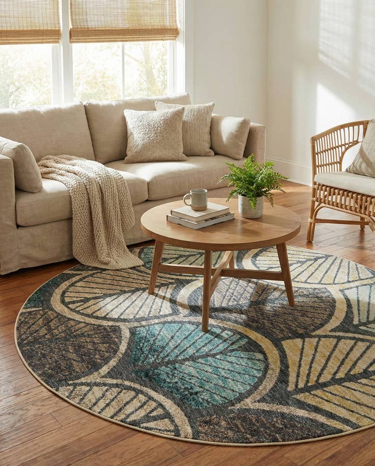 Detail image of 6' x 6' Easy-Clean Casablanca Indoor / Outdoor Round Rug