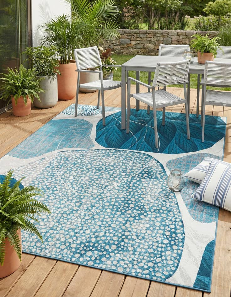 Detail image of 7' 10 x 10'  Washable Modern Indoor / Outdoor Rug