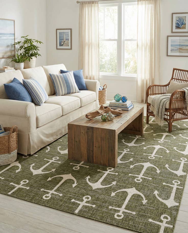 Detail image of 7' x 10' Easy-Clean Coastal Indoor / Outdoor Rug