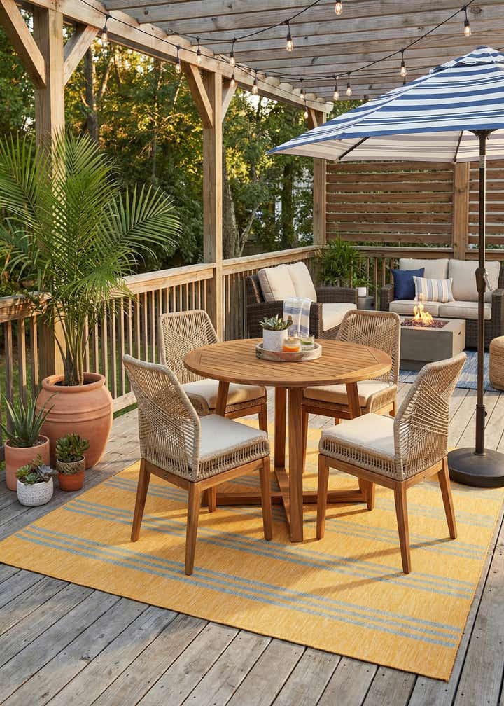 7' 10 x 7' 10 Easy-Clean Jill Zarin Anguilla Indoor / Outdoor Square Rug