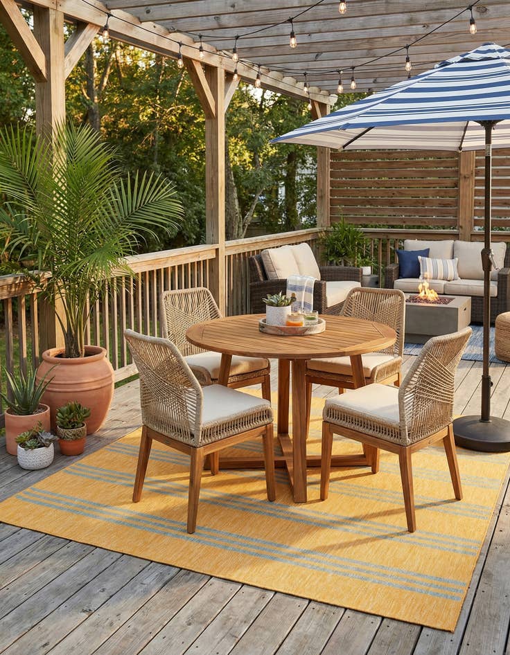 Detail image of 7' 10 x 7' 10 Easy-Clean Jill Zarin Anguilla Indoor / Outdoor Square Rug