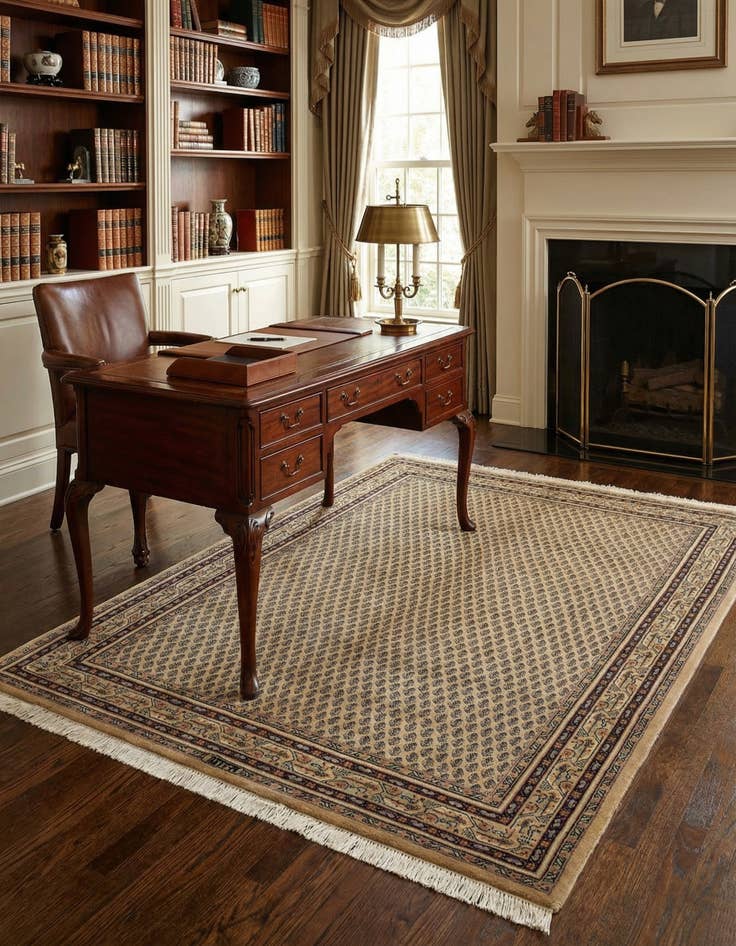 Detail image of 4' 7 x 6' 6  Hand Knotted Mir Wool Rug