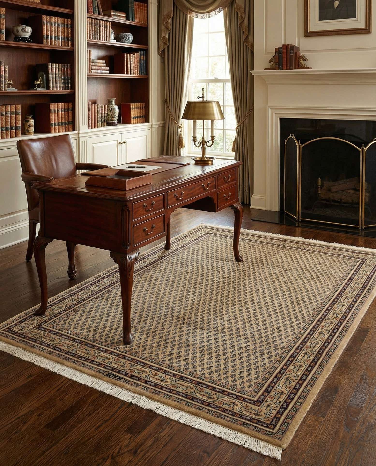 4' 7 x 6' 6 Hand Knotted Mir Wool Rug