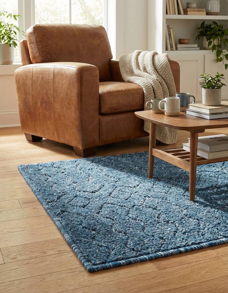 Detail image of 1' 4 x 1' 4  Washable Trellis Textured Indoor / Outdoor Sample Rug