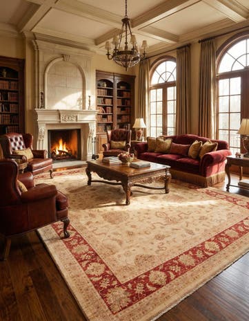 13' x 17' 7 Hand Knotted Peshawar Ziegler Rug