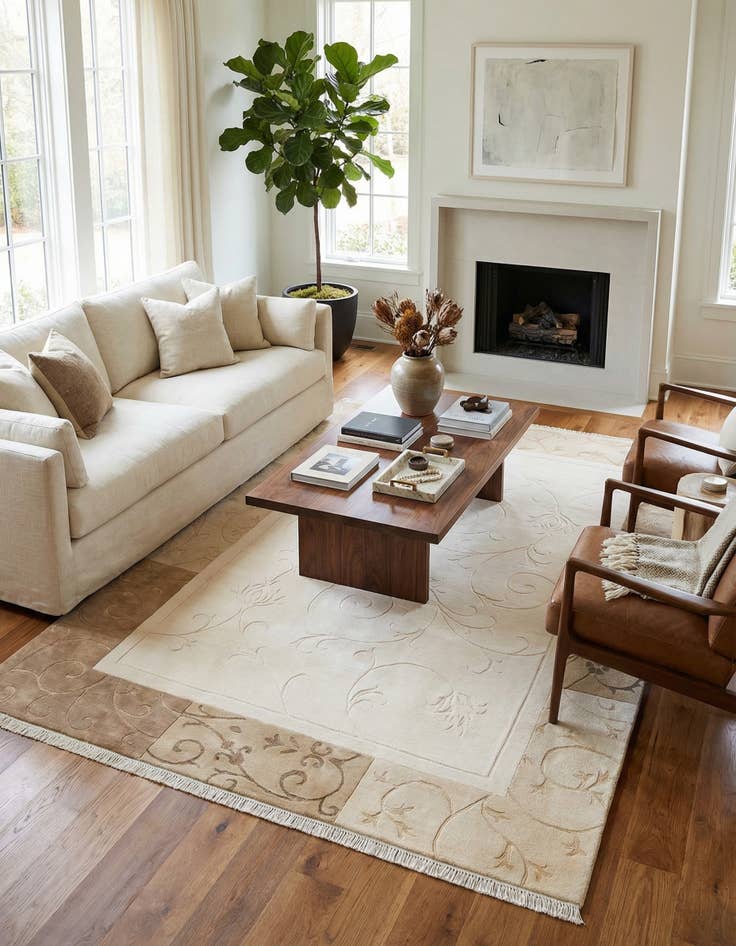 Detail image of  6' 8 x 9' 11  Hand Knotted Darya Wool Rug