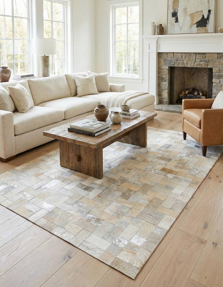 Detail image of 5' 3 x 8' 3 Cowhide Rug