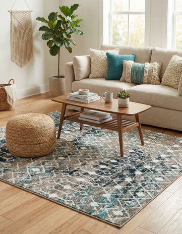 6' x 6' Moroccan Trellis Square Rug