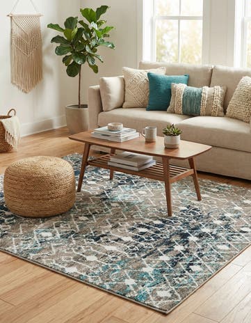 6' x 6' Moroccan Trellis Square Rug