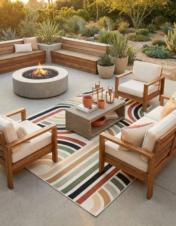 9' x 12' Easy-Clean Modern Indoor / Outdoor Rug