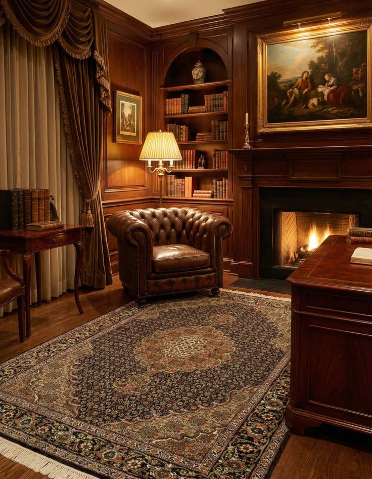 Detail image of  3' 5 x 4' 10 Tabriz Mahi Rug