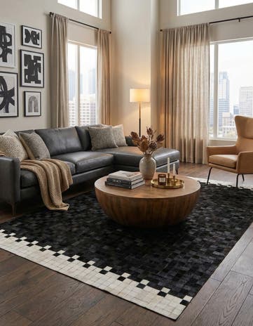 5' x 8' Cowhide Stocks Rug