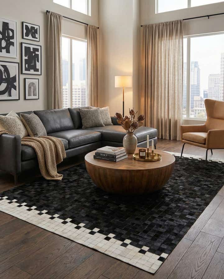 5' x 8' Cowhide Stocks Rug