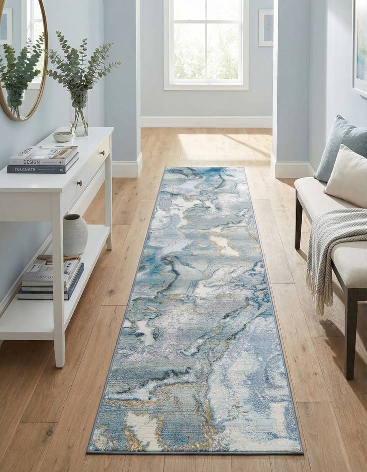 Detail image of 2' 7 x 12' Easy-Clean Modern Indoor / Outdoor Runner Rug