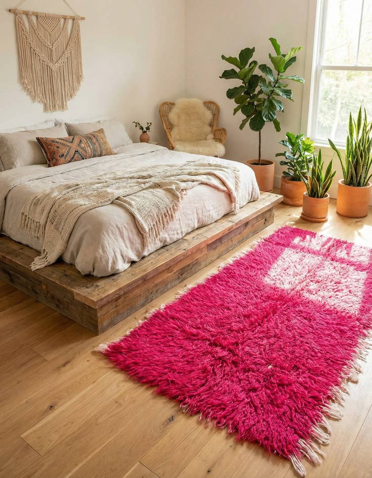 Detail image of  2' 4 x 4' 8  Hand Knotted Moroccan Wool Runner Rug