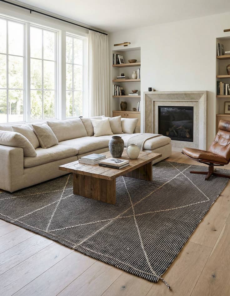 Detail image of 9' 5 x 12'  Hand Knotted Darya Wool Rug