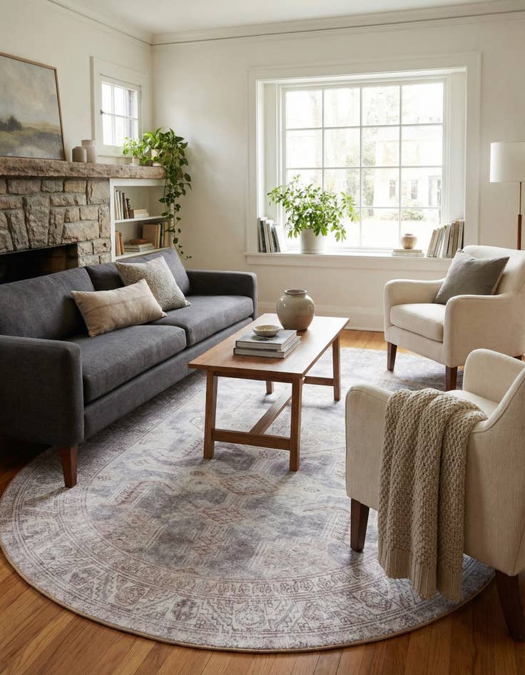 Detail image of 7' 6 x 10' 6 Washable Timeless Oval Rug
