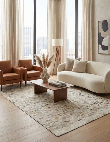 5' x 7' 10 Cowhide Leather Rug