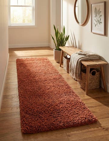 2' x 6' Solid Shag Runner Rug