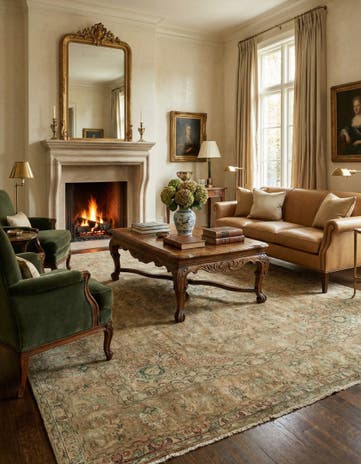 8' 6 x 11' 7 Hand Knotted Sarough Persian Wool Rug