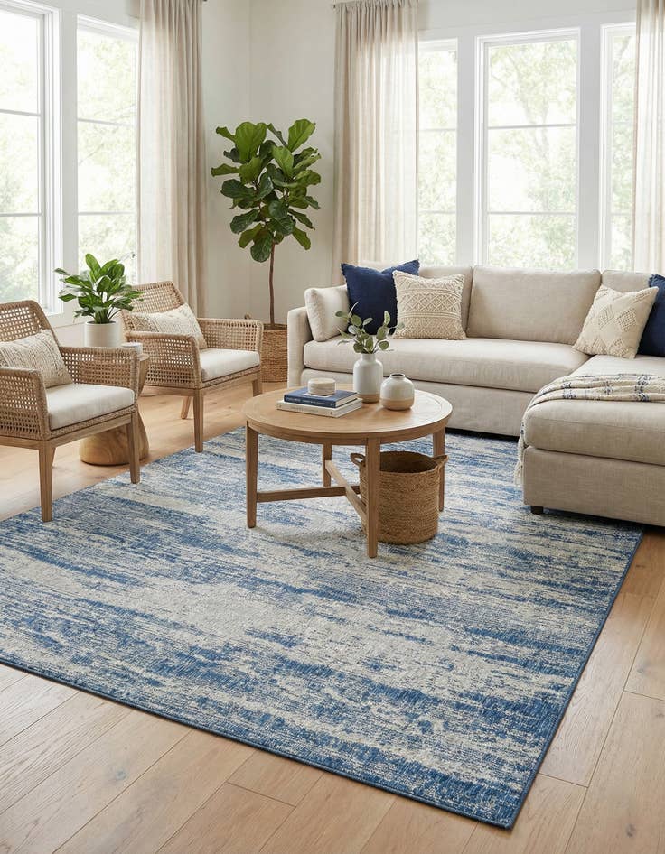 Detail image of 7' 10 x 11'  Washable Modern Indoor / Outdoor Rug