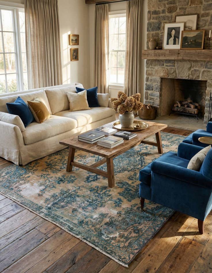 Detail image of 7' 2 x 9' 6 Hand Knotted Ultra Vintage Persian Wool Rug