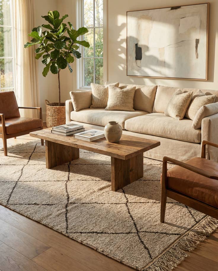 Detail image of 5' 11 x 9' 6 Hand Knotted Moroccan Wool Rug