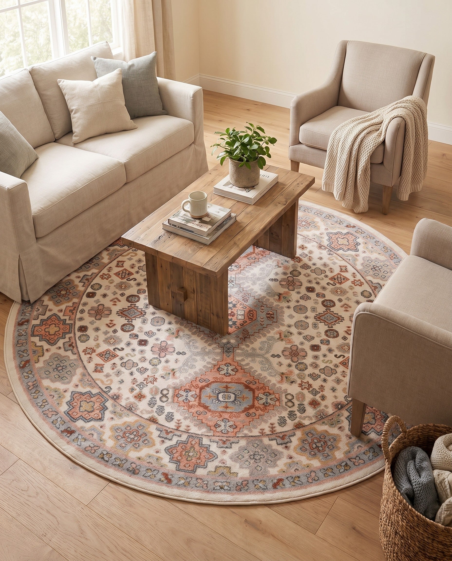 7' 10 x 7' 10 Kamala Washable Round Rug