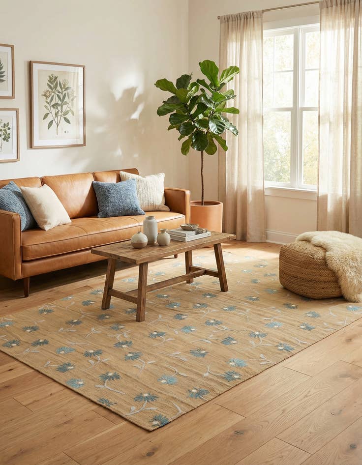 Detail image of 6' 10 x 9' 7  Hand Woven Kilim Modern Rug