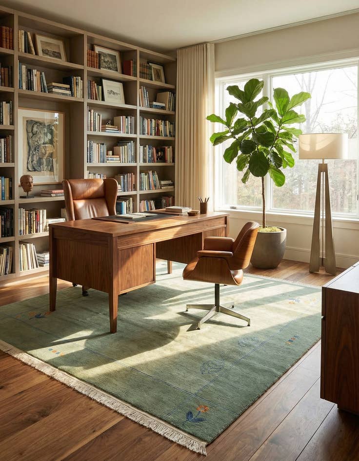 Detail image of 6' 8 x 6' 8 Hand Knotted Tibet Wool Square Rug