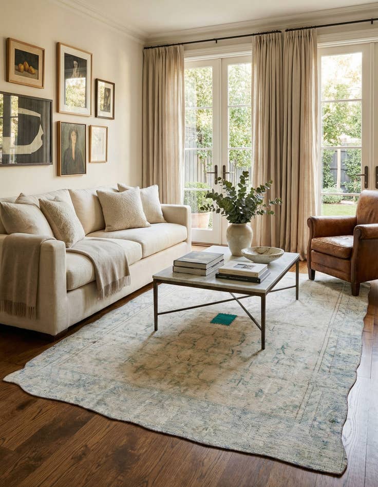 Detail image of  5' 7 x 9' 1  Hand Knotted Ultra Vintage Persian Wool Rug