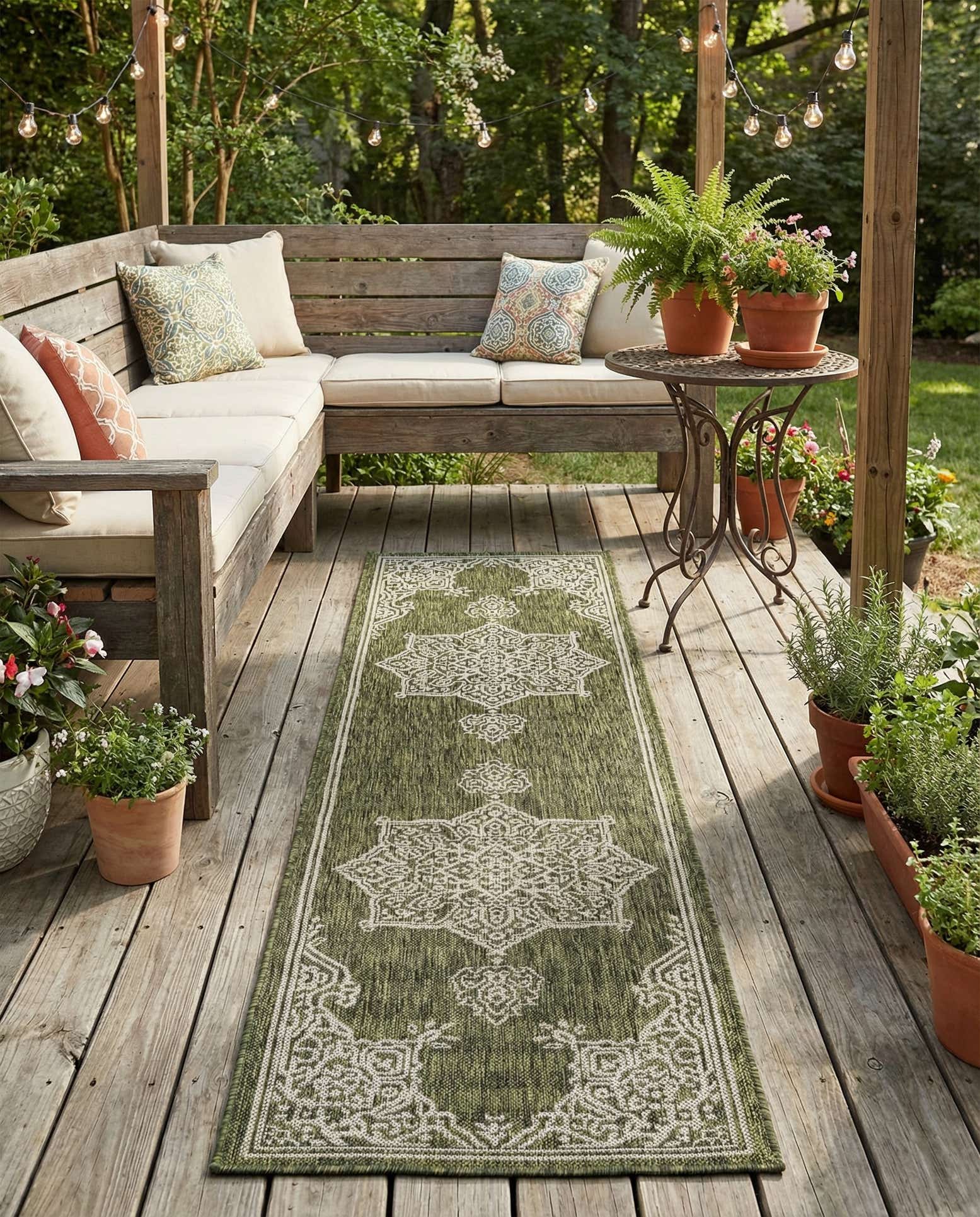 2' x 8' Easy-Clean Traditional Indoor / Outdoor Runner Rug