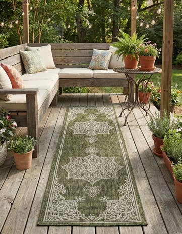 2' x 8' Easy-Clean Traditional Indoor / Outdoor Runner Rug