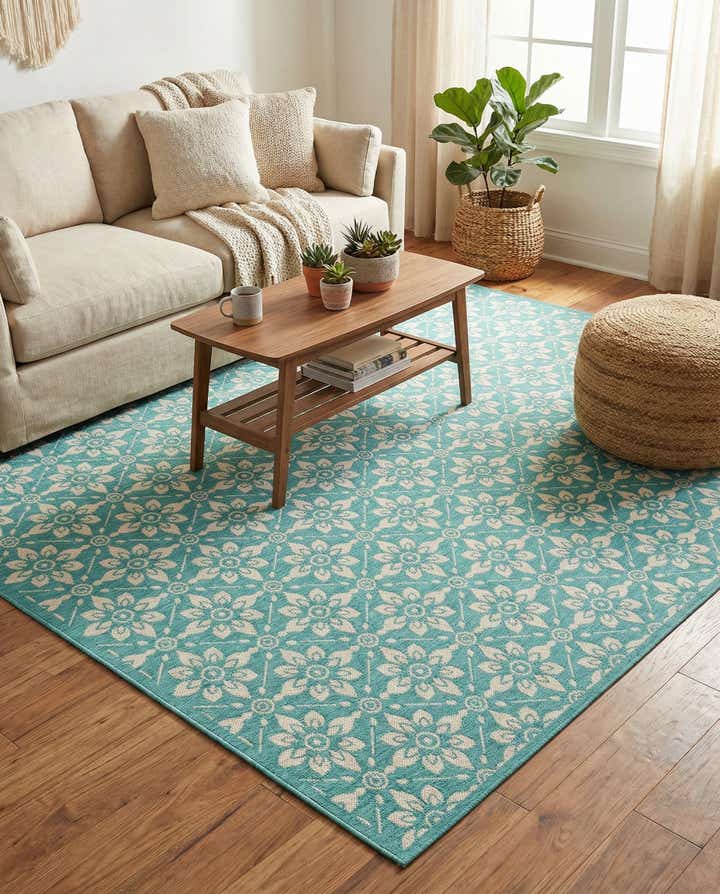 7' 10 x 10' Easy-Clean Lattice Indoor / Outdoor Rug