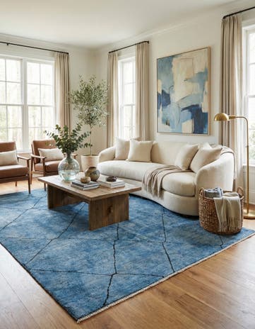 6' 9 x 10' 1 Hand Knotted Moroccan Wool Rug