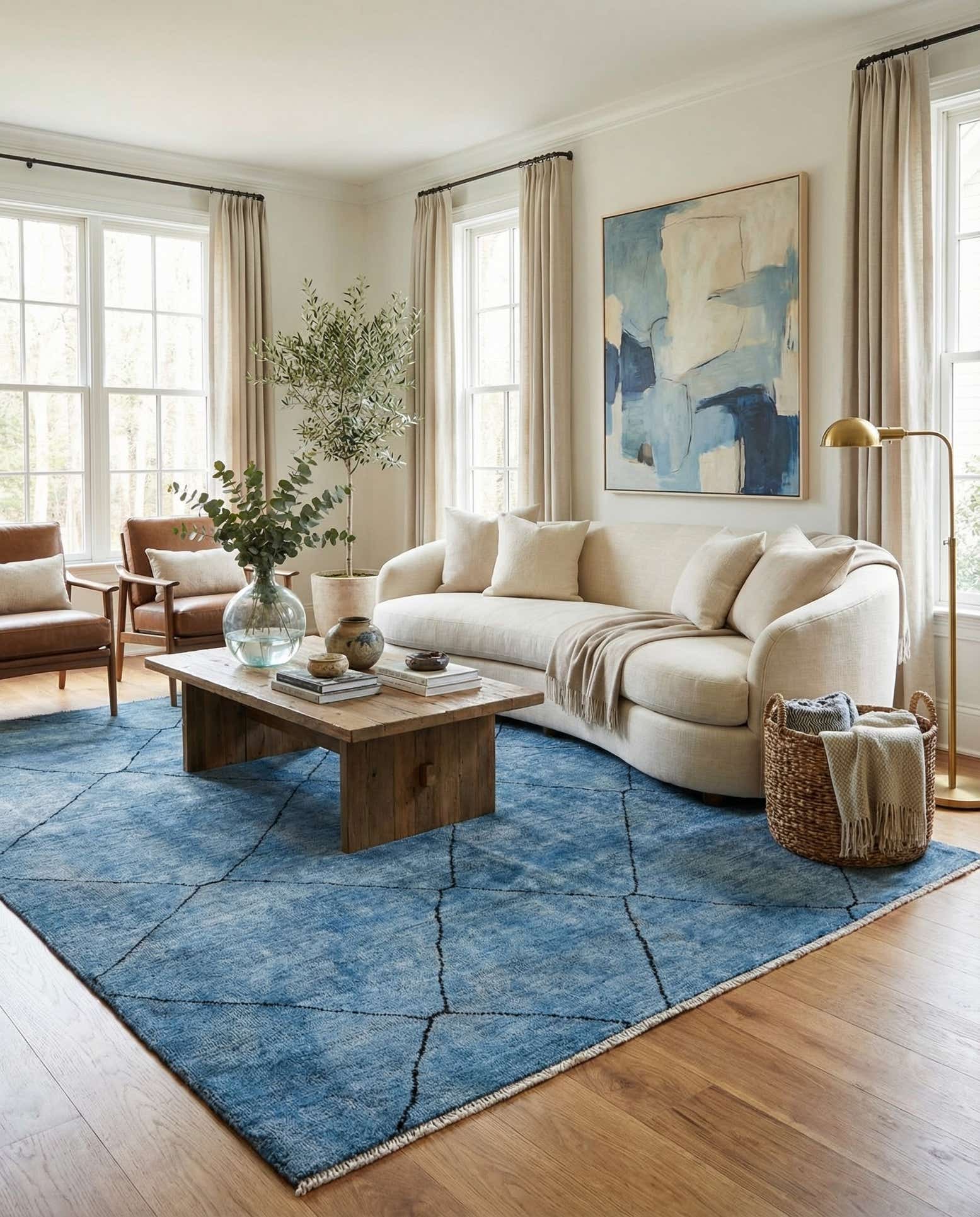 6' 9 x 10' 1 Hand Knotted Moroccan Wool Rug