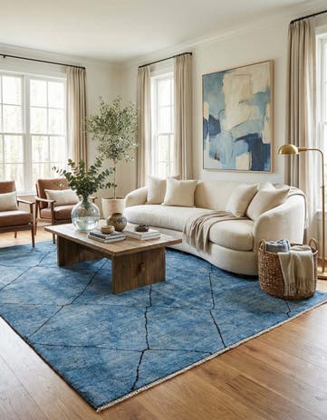 6' 9 x 10' 1 Hand Knotted Moroccan Wool Rug