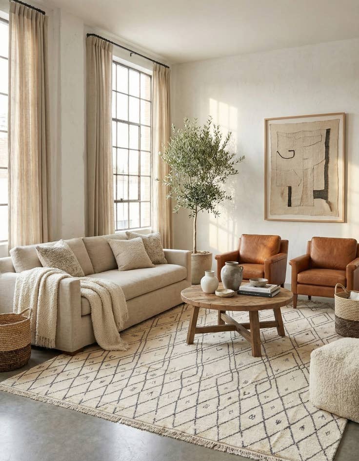 Detail image of  9' 10 x 14' 7  Hand Knotted Moroccan Wool Rug