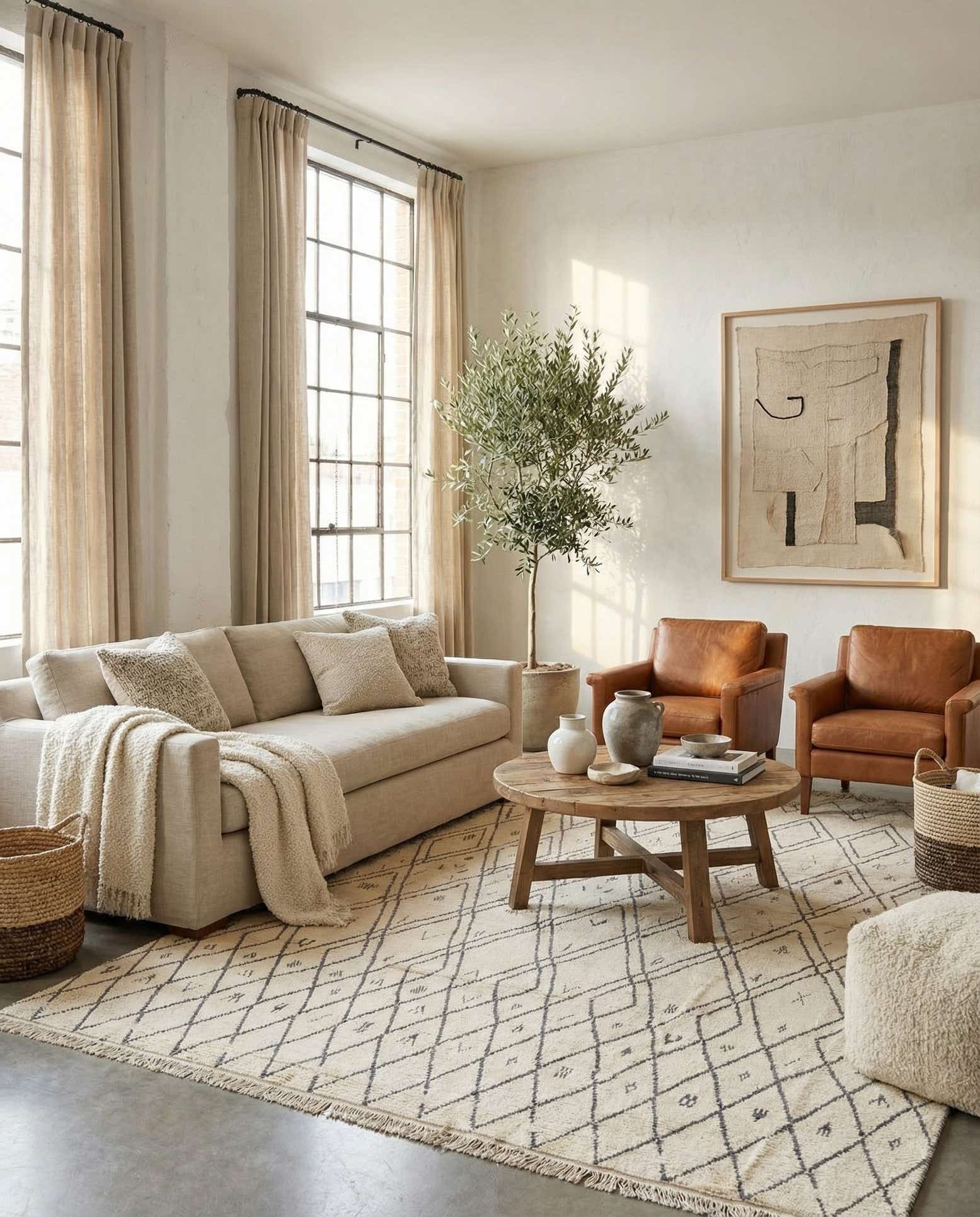 9' 10 x 14' 7 Hand Knotted Moroccan Wool Rug