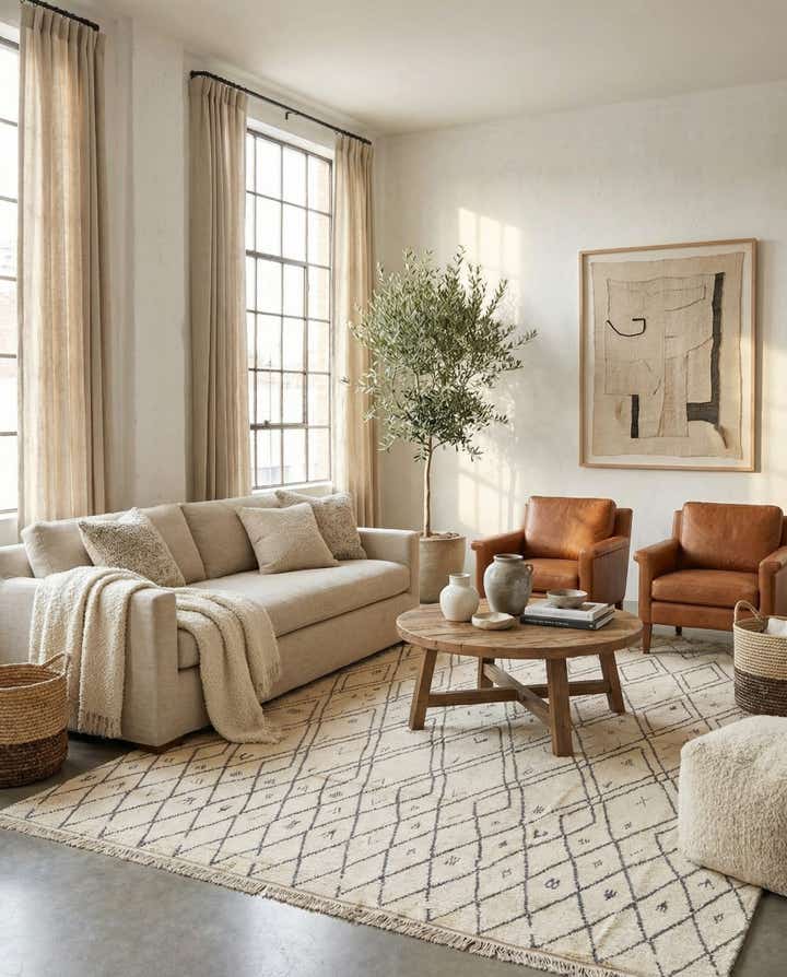 9' 10 x 14' 7 Hand Knotted Moroccan Wool Rug