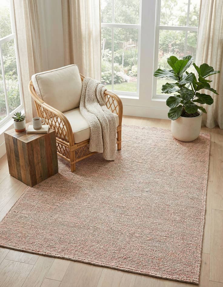 Detail image of  6' 1 x 9'  Hand Woven Seaside Pearl Jute Rug