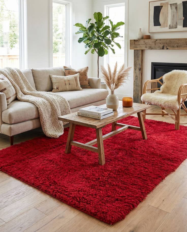 Detail image of 4' 4 x 6' 1 Hand Knotted Moroccan Wool Rug
