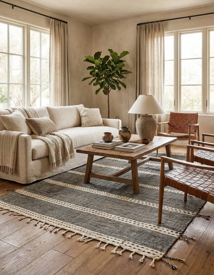 Detail image of 6' 5 x 9' 3  Hand Knotted Moroccan Wool Rug