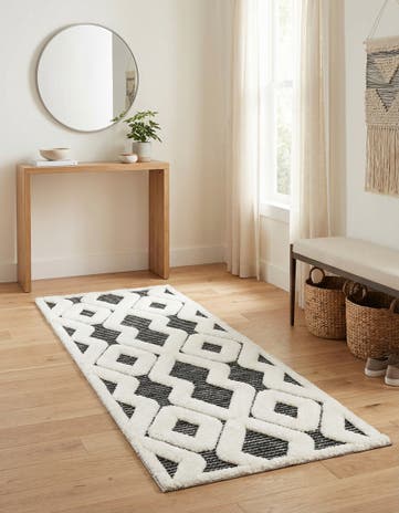 Gray Prismatic Runner Rug