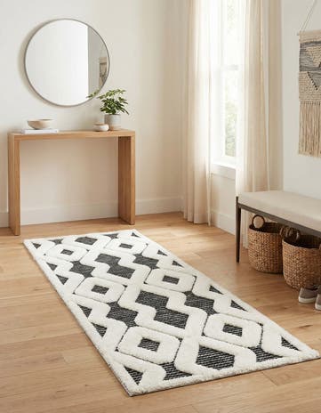 Gray Prismatic Runner Rug