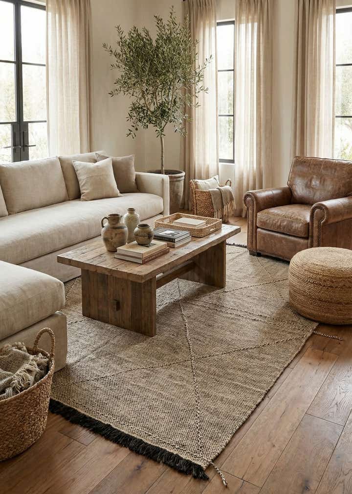 6' x 7' 5 Hand Knotted Moroccan Wool Rug