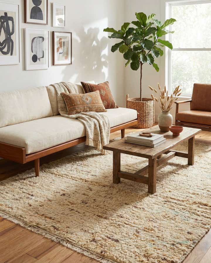 5' 5 x 8' 3 Hand Knotted Moroccan Wool Rug