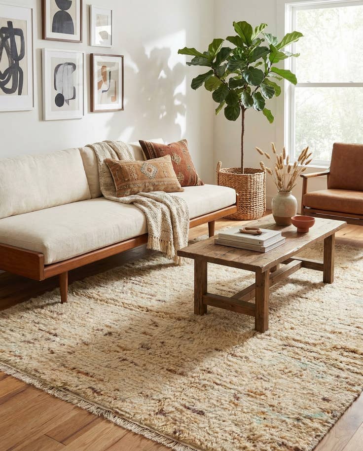 Detail image of 5' 5 x 8' 3 Hand Knotted Moroccan Wool Rug