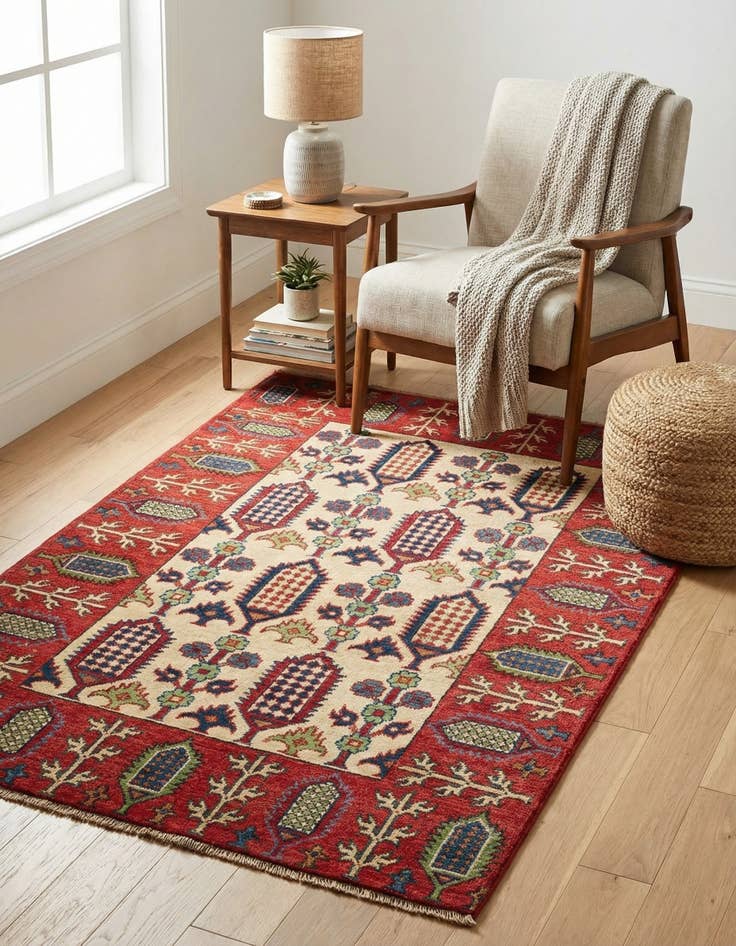 Detail image of 3' 3 x 4' 8  Hand Knotted Kazak Rug