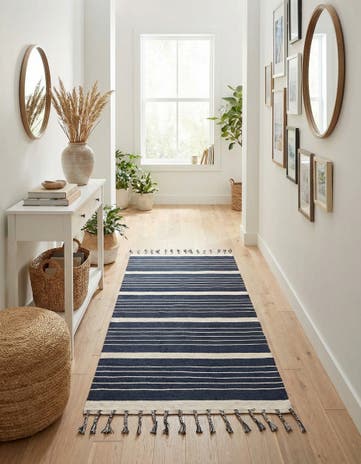 5' 1 x 8' Hand Woven Chindi Cotton Rug